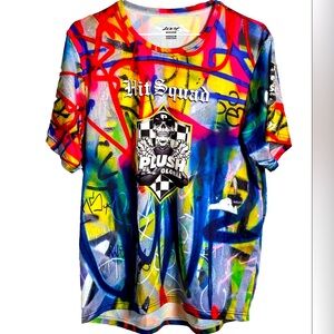 Plush Global Hit Squad Graffiti Graphic Tee Shirt mens Size Medium Colorful